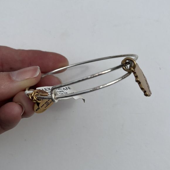 NWT Alex and Ani Bat Mitzvah Charm Bangle Two Tone Silver Gold Bracelet Judaica - Picture 7 of 9